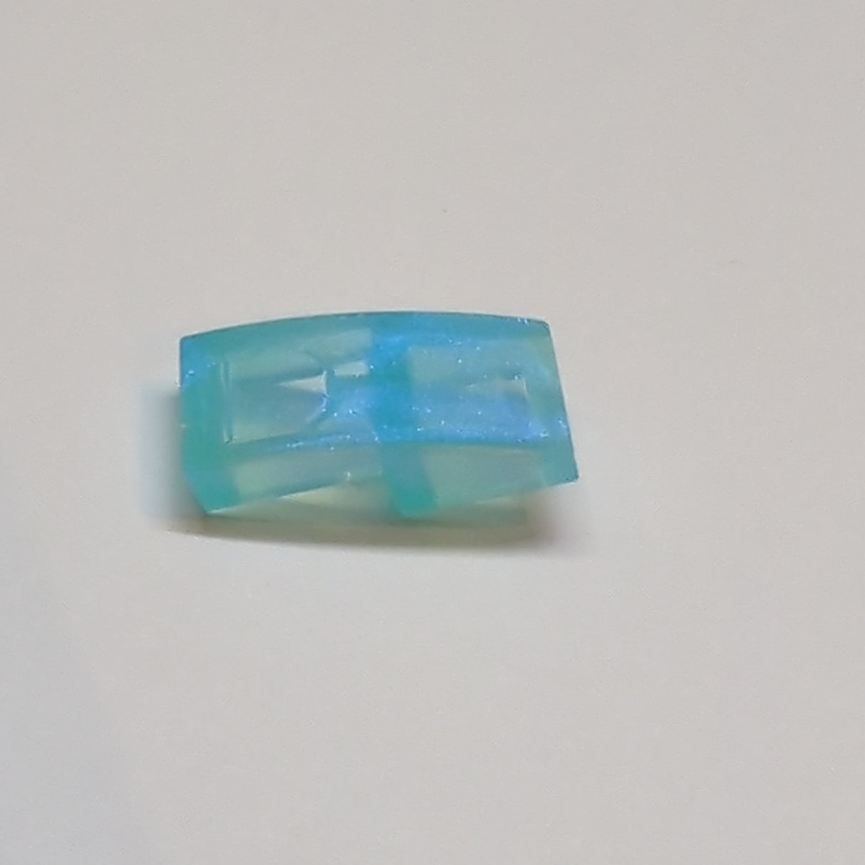 NEU Halbbogenstein 2 x 1 x 2/3 transparent Satin hellblau
