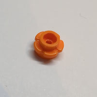 NEU Plate, Round 1x1 with Flower Edge (5 Petals) orange orange