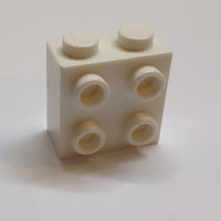 1x2x1 2/3 modifizierter Stein mit 4 Noppen an einer Seite weiß white