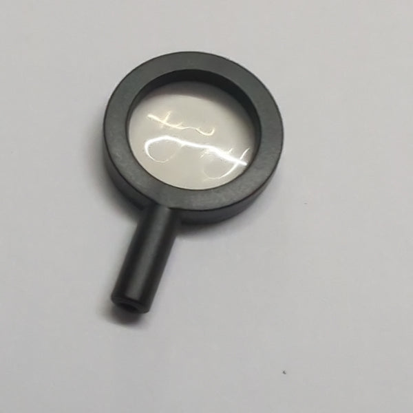 NEU Minifigure, Utensil Magnifying Glass Thick Frame and Hollow Handle with Trans-Clear Lens schwarz black