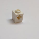 NEU Technik Stein 1 x 1 mit Achsloch weiß