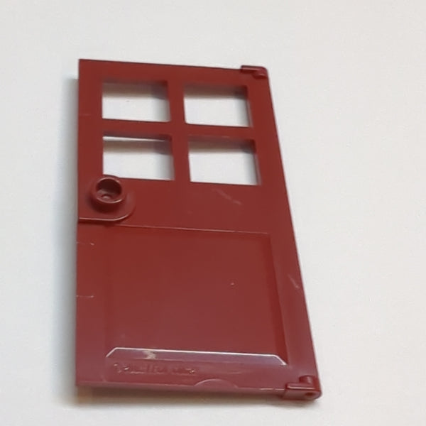 NEU Door 1 x 4 x 6 with 4 Panes and Stud Handle dunkelrot dark red