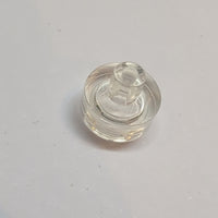 NEU Tile, Round 1 x 1 with Bar and Pin Holder transparent weiss trans-clear