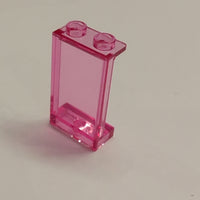 1x2x3 Wandelement / Paneel mit Seitenstützen hohle Noppen transparent knallpink trans dark pink