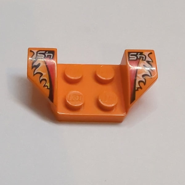 2x4 Kotflügel mit Kotflügelverbreiterungen with Flared Wings with '45' and Flames Pattern bedruckt orange orange