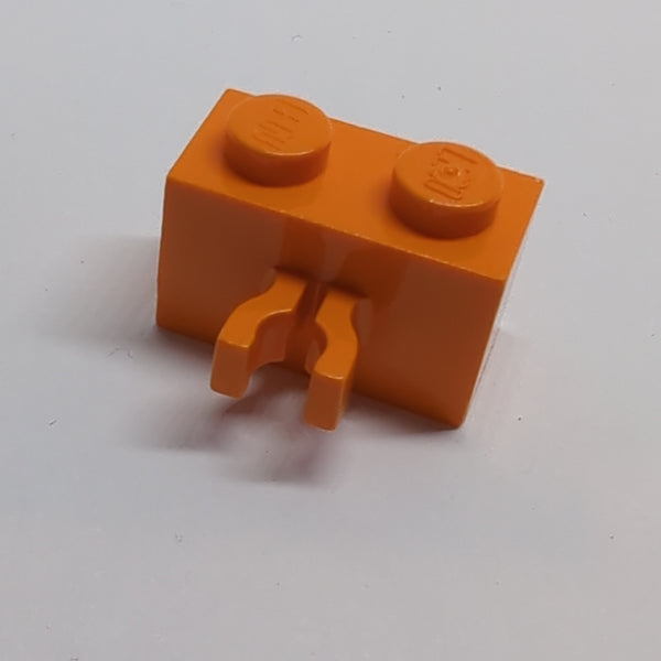 1x2 modifizierter Stein mit Clip zweigeteilt vertikal orange orange