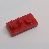 1x2 modifizierte Platte mit Clip oben, ohne Schlitz rot red