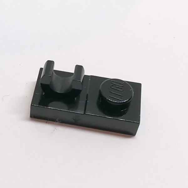 1x2 modifizierte Platte mit Clip oben, ohne Schlitz schwarz black