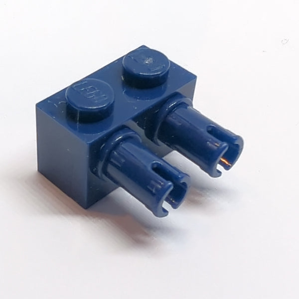 1x2 modifizierter Stein mit 2 Pins dunkelblau dark blue