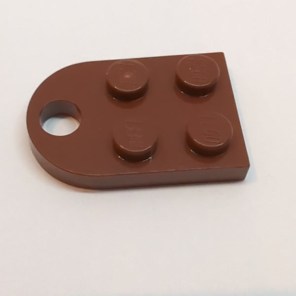 2x2 modifizierte Platte mit Loch neubraun reddish brown