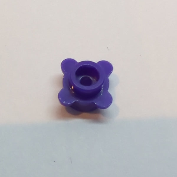 1x1 Rundplatte Blumenrand mit 5 Blüten lila dark purple