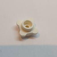 1x1 Rundplatte Blumenrand mit 5 Blüten weiss white