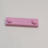 NEU Platte, modifiziert 1 x 4 mit zwei Noppen und Nut rosa