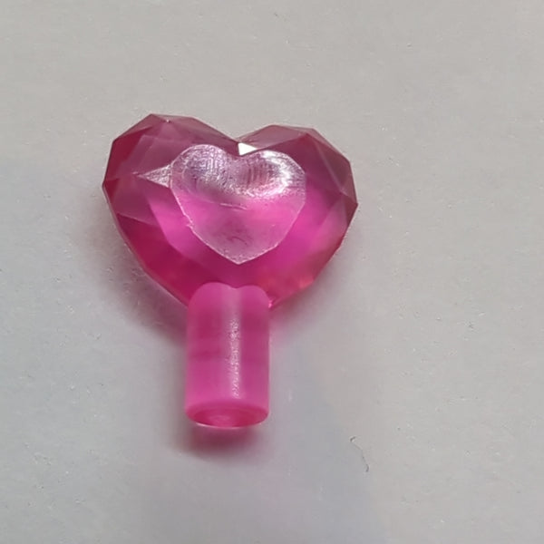 1x1 Kristall Juwel in Herzform transparent knallpink trans dark pink