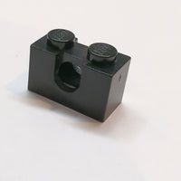 1x2 Technik Stein mit Achsloch schwarz black