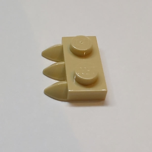 NEU Plate, Modified 1 x 2 with 3 Teeth beige tan