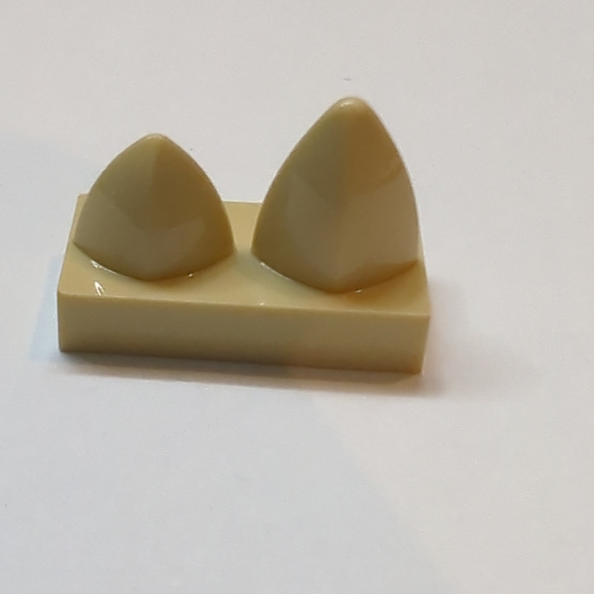 NEU Fliese, modifiziert 1 x 2 mit 2 Zähnen vertikal beige
