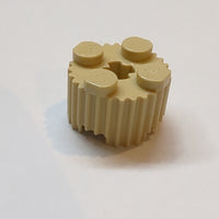 NEU Brick, Round 2 x 2 with Axle Hole and Grille / Fluted Profile beige tan