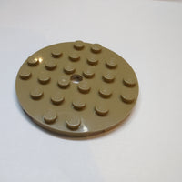 NEU Plate, Round 6 x 6 with Hole dunkelbeige dark tan