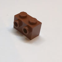 NEU Brick, Modified 1 x 2 with Studs on 1 Side neubraun reddish brown