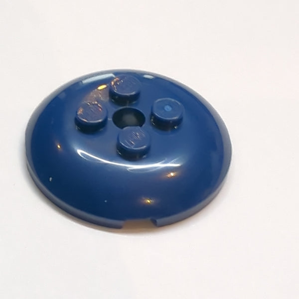 NEU Brick, Round 4 x 4 x 2/3 Dome Top with Hole dunkelblau dark blue