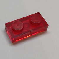 NEU Plate 1 x 2 transparent rot trans-red