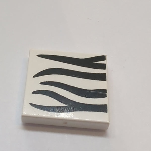 2x2 Fliese bedruckt mit Zebra Stripes Pattern weiss white