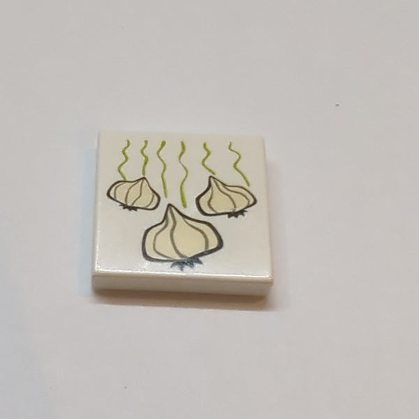 2x2 Fliese bedruckt mit Garlic Pattern weiss white