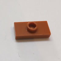 1x2 modifizierte Fliese/Platte mit Noppe mit Nut mit Noppenhalter (unten) dunkelorange dark orange