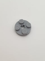 NEU Platte, rund 2 x 2 mit Achsloch neuhellgrau