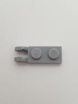 NEU Scharnierplatte 1 x 2 mit 2 Fingern und 7 Zähnen ohne Nut neuhellgrau