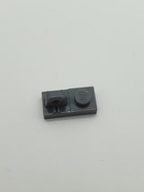 NEU Scharnierplatte 1x2 mit Verriegelung und einem Finger oben neudunkelgrau