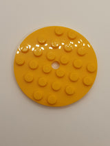 NEU Platte, rund 6 x 6 mit Loch hellorange