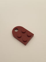 NEU Platte, Modifiziert 2 x 3 mit Loch dunkelrot