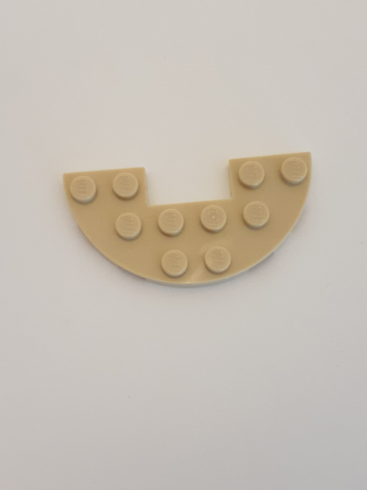 NEU Platte, rund halb 3 x 6 mit 1 x 2 Ausschnitt beige