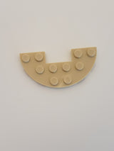 NEU Platte, rund halb 3 x 6 mit 1 x 2 Ausschnitt beige