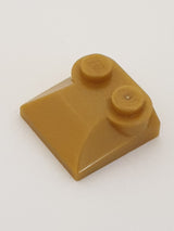 NEU Bogenstein 2 x 2 x 2/3 mit 2 Noppen und gebogenen Seiten pearlgold