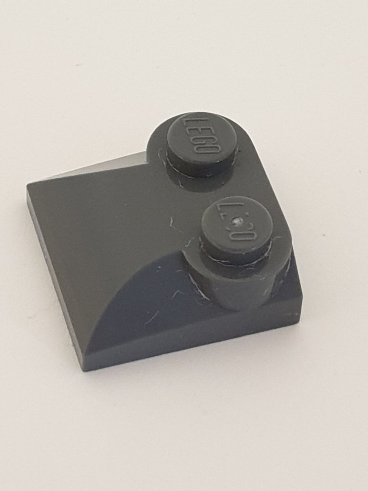 NEU Bogenstein 2 x 2 x 2/3 mit 2 Noppen und gebogenen Seiten neudunkelgrau