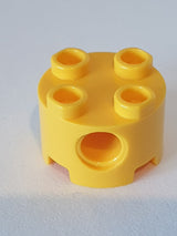 NEU Stein, rund 2 x 2 mit Pin Löchern gelb