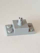 NEU Stein, modifiziert 2 x 2 mit Pin oben und 1 x 2 seitliche Platten neuhellgrau