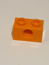 NEU Technik, Stein 1 x 2 mit Pinloch orange