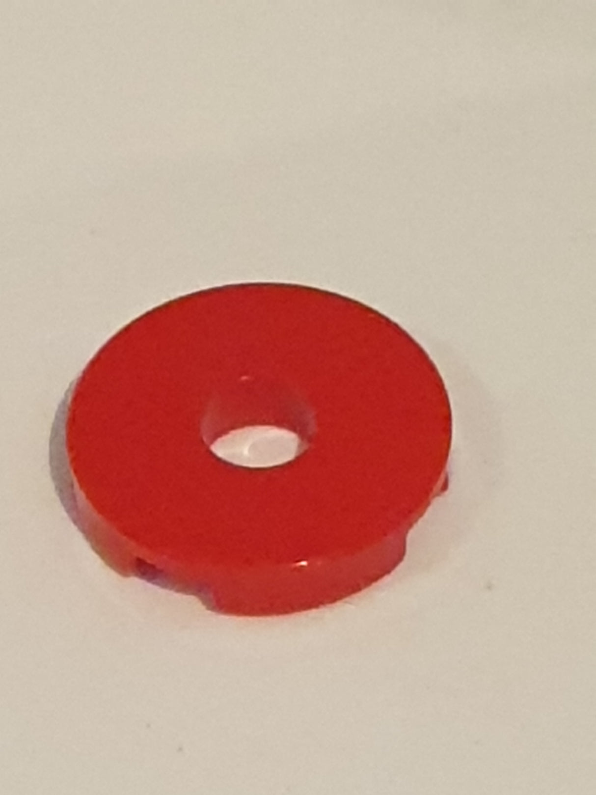 NEU Fliese, rund 2 x 2 mit Loch rot