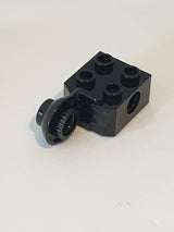 NEU Technik Stein, modifiziert 2 x 2 mit Pinloch und Rotations-Gelenk schwarz