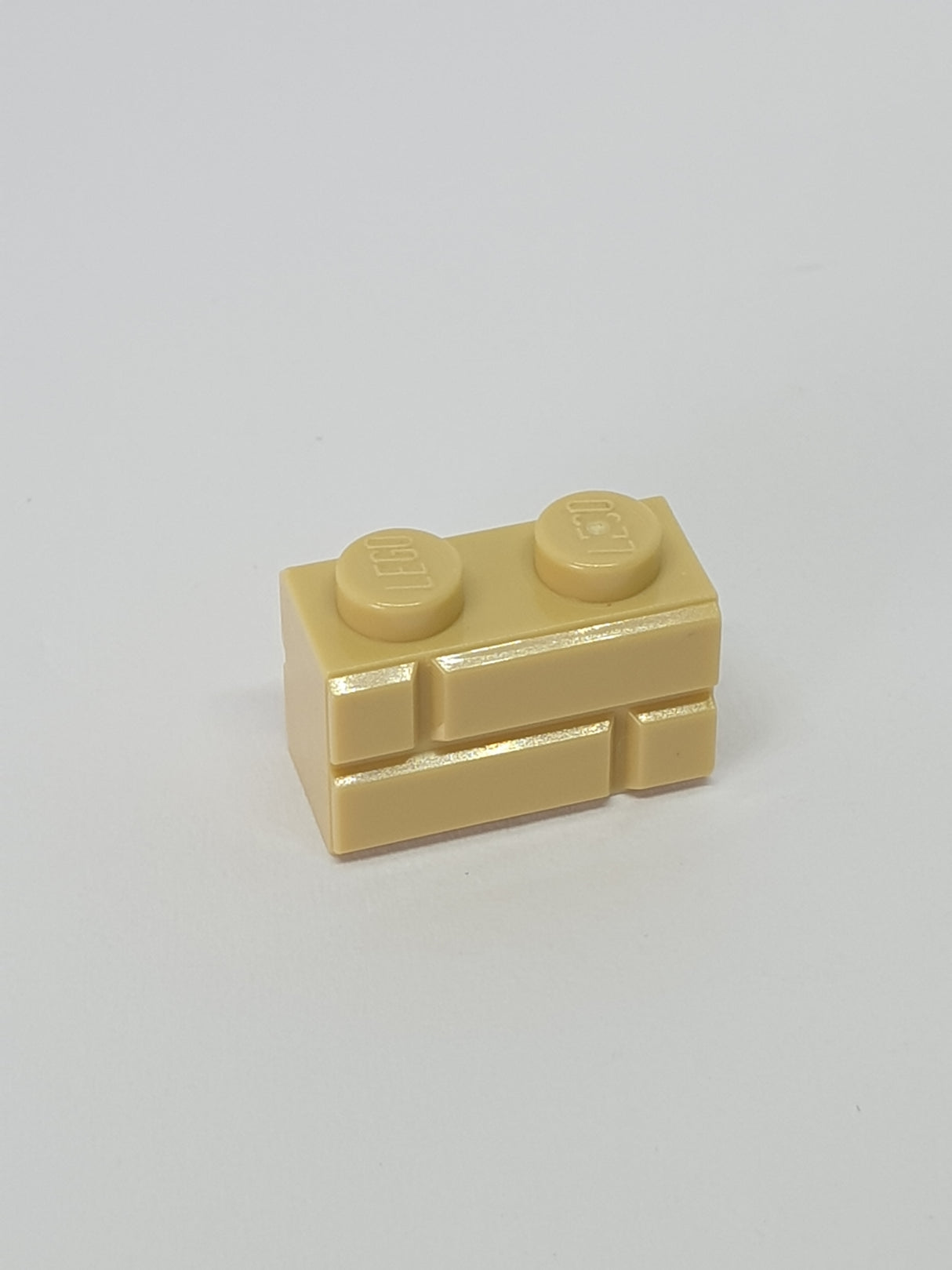 NEU Stein, modifiziert 1 x 2 mit Mauerprofil beige