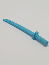 NEU Minifigur, Waffe Schwert Shamshir/Katana mit Kappenknauf und Löchern in Parierstange und Klinge azur (medium)
