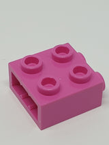 NEU Stein, modifiziert 1x2x1 2/3 mit Noppen an einer Seite knallpink