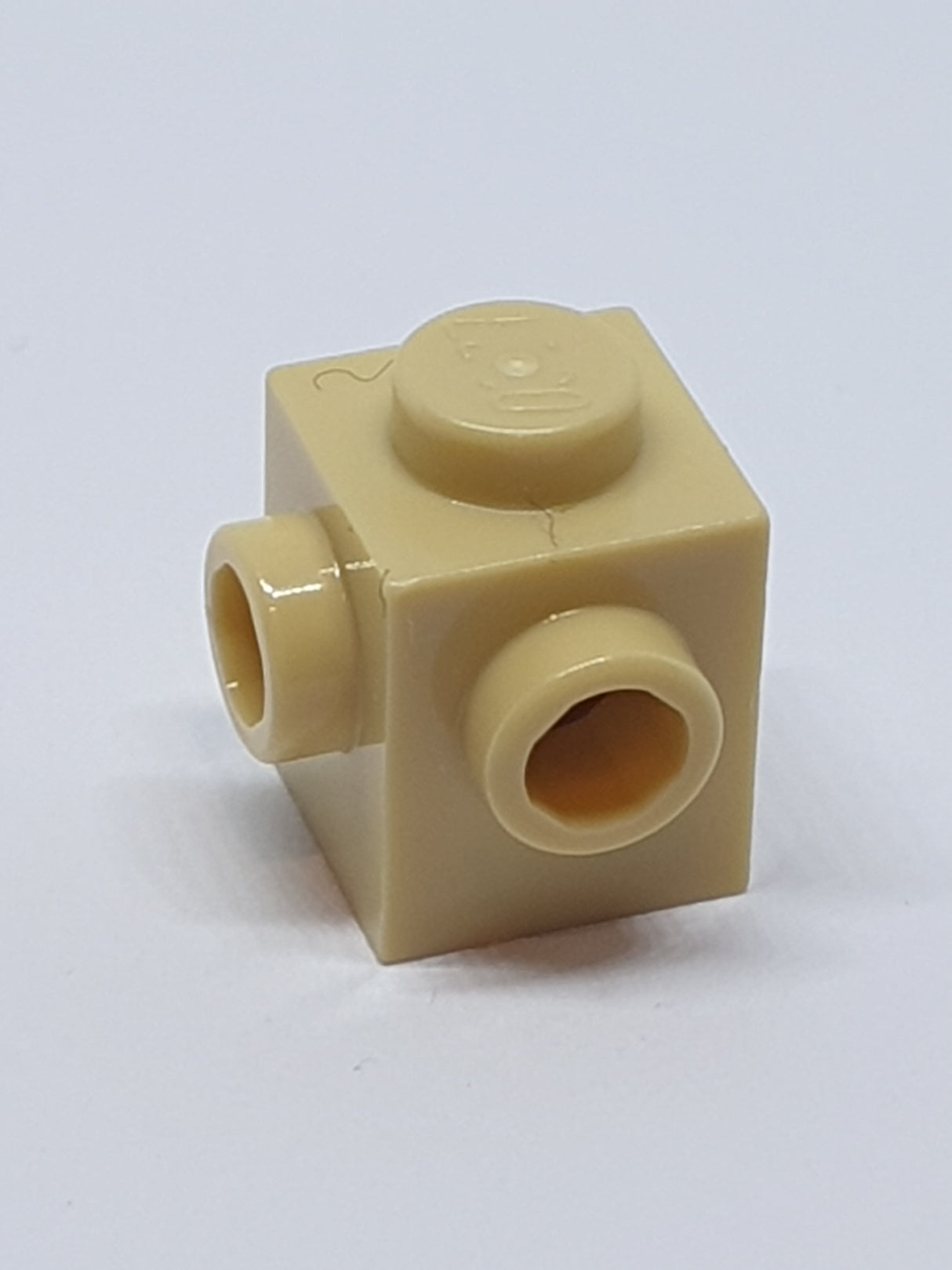 NEU Stein, Modifiziert 1 x 1 mit Noppen an 2 Seiten, nebeneinander beige