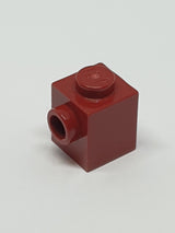 NEU Stein modifiziert 1 x 1 mit Noppe an einer Seite dunkelrot