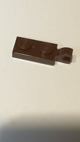 NEU 1 x 2 Platte, modifiziert  mit Clip am Ende (horizontaler Griff) dunkelbraun