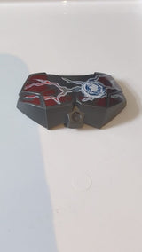 Große Brustpanzerung für Figuren (Größe S) mit Chi-Symbol und dunkelrotem Wolfsmuster titan
